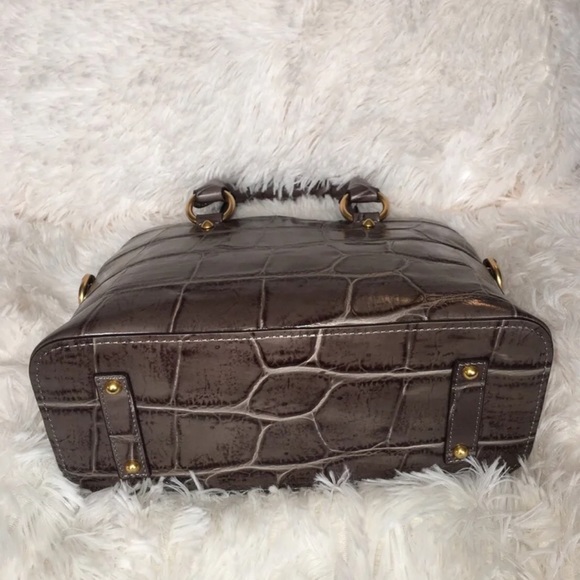 Dooney & Bourke NWOT Denison Croco Leather Cameron Satchel w/matching Wristlet - Picture 3 of 12